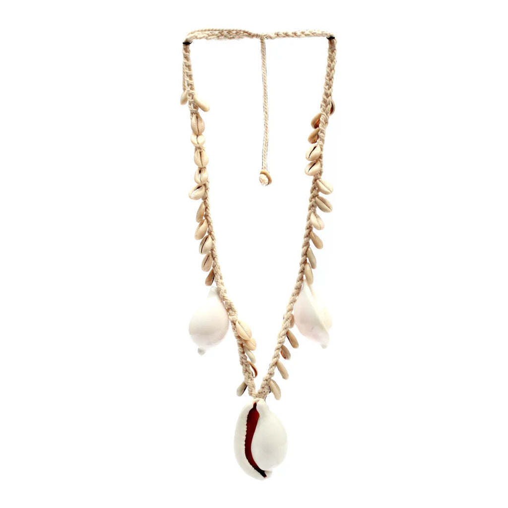 Collana di conchiglie The Big White Cowrie - Bianco