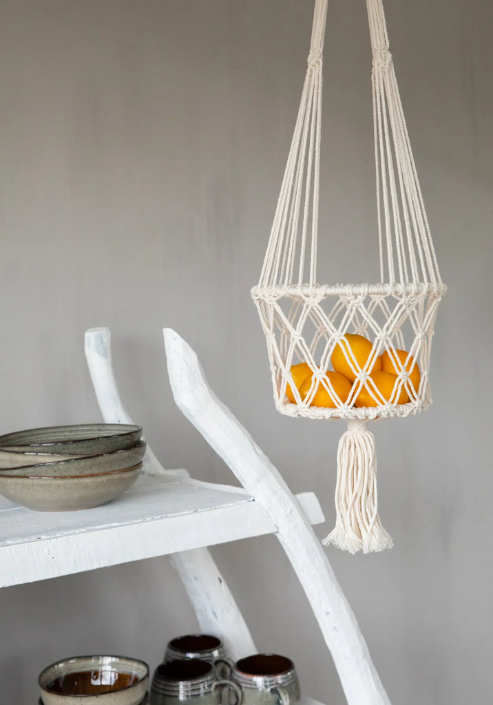 Il Macrame Planthanger - Bianco - M