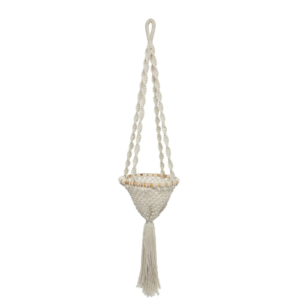 L'appendiabiti Twisted Macrame - Bianco naturale - L