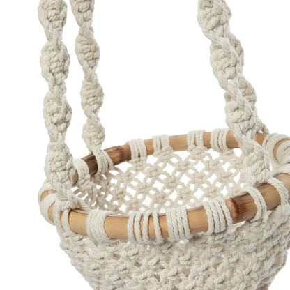 L'appendiabiti Twisted Macrame - Bianco naturale - M