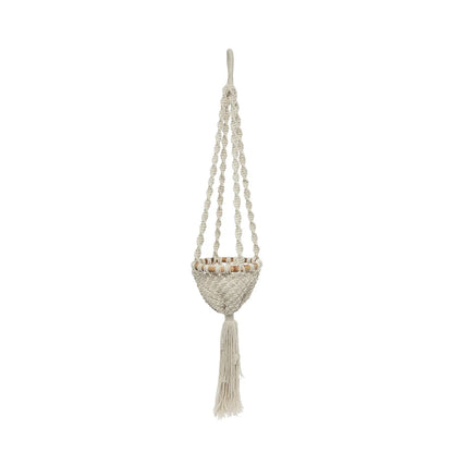 Cintre en macramé torsadé - Blanc naturel - S