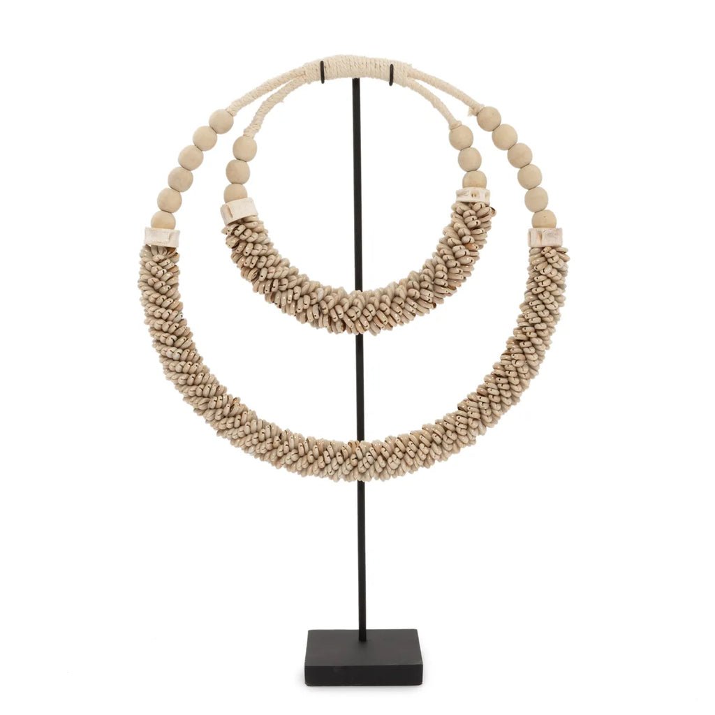 Double Necklace with Shells on Stand - Natural - Balinaya