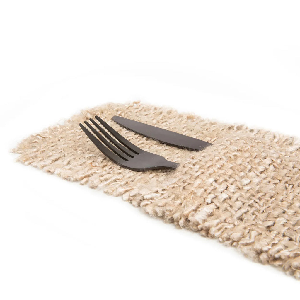 The "Oh My Gee" Cutlery Pouch - Beige - Set of 4