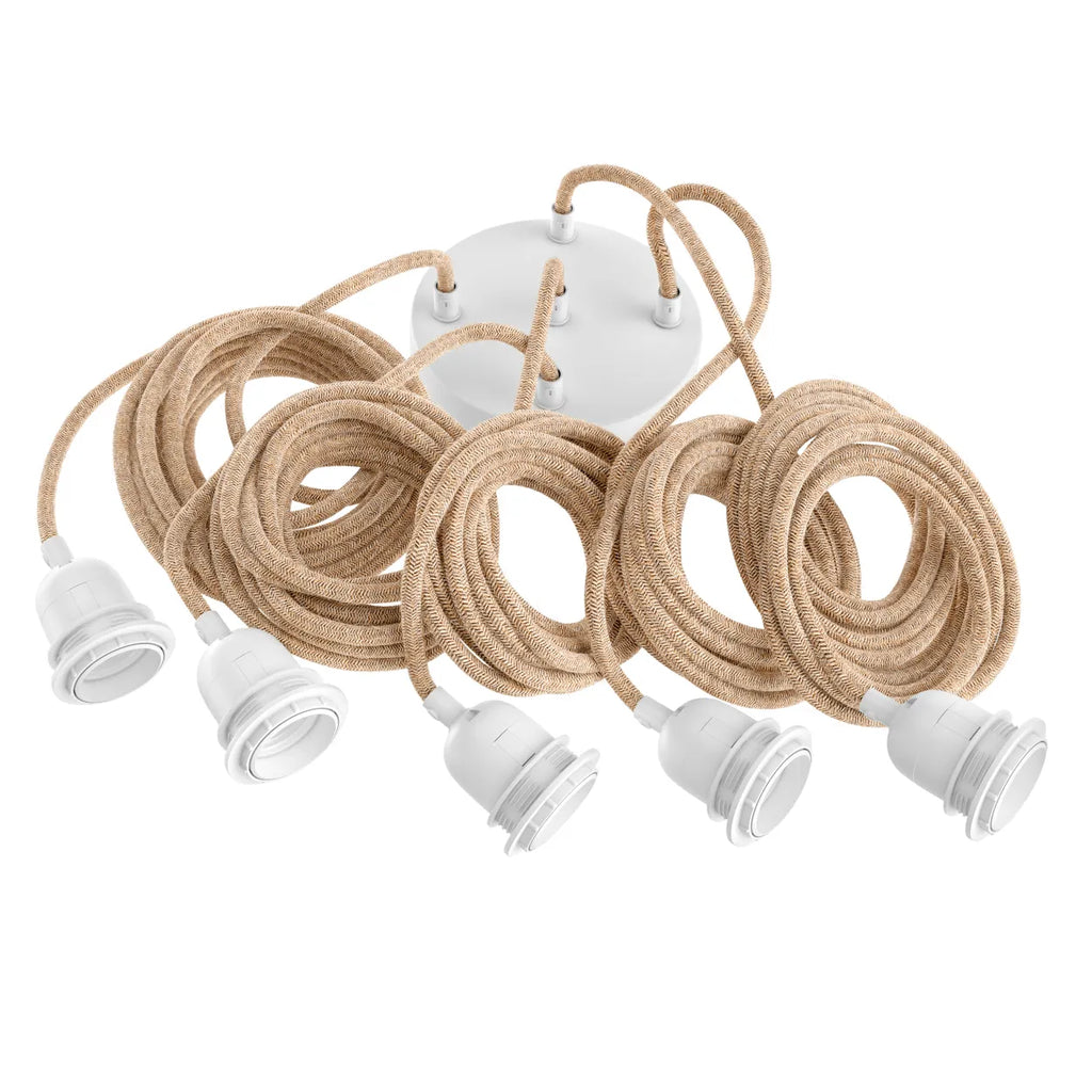 Embout de lampe suspendue - Blanc naturel - 5 embouts