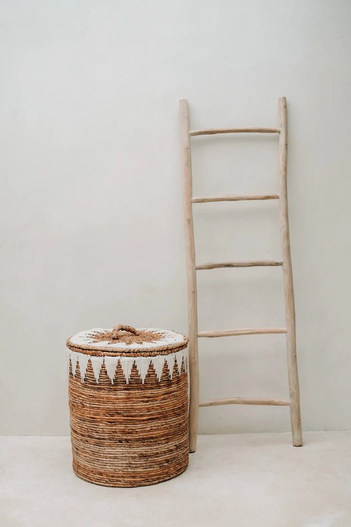 The Banana Leaf Stitched Laundry Basket - L - Balinaya