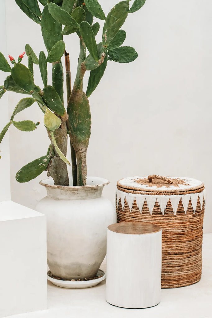 The Banana Leaf Stitched Laundry Basket - L - Balinaya