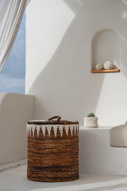 The Banana Leaf Stitched Laundry Basket - M - Balinaya