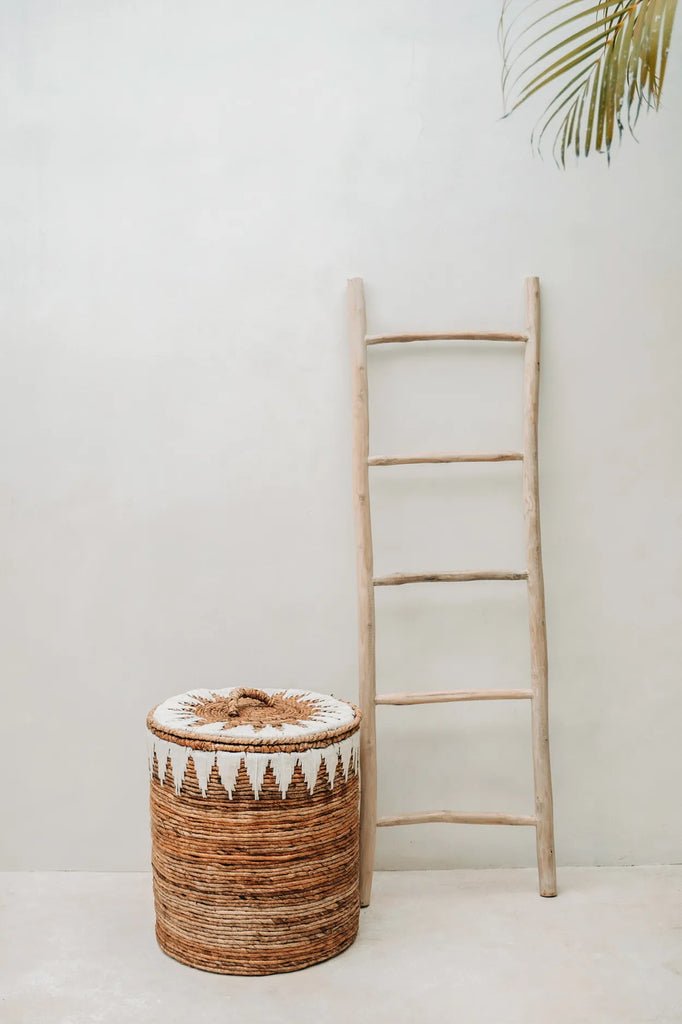 The Banana Leaf Stitched Laundry Basket - M - Balinaya