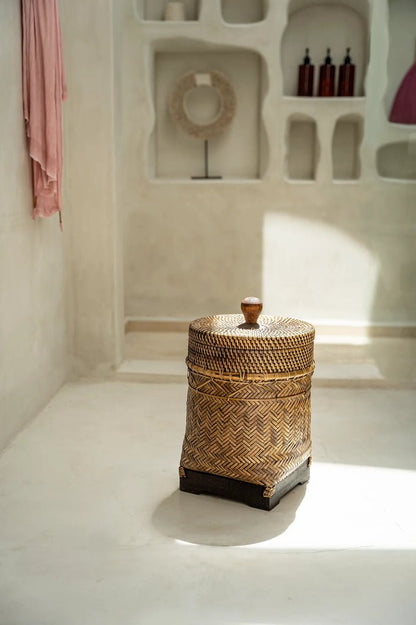 The Bathroom Bin Basket - Natural Brown - Balinaya