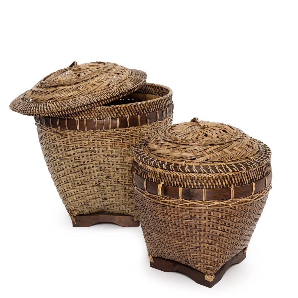 The "Colonial" Storage Basket - Natural Brown - L - Balinaya