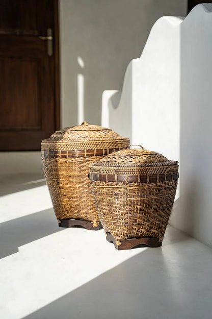 The "Colonial" Storage Basket - Natural Brown - L - Balinaya