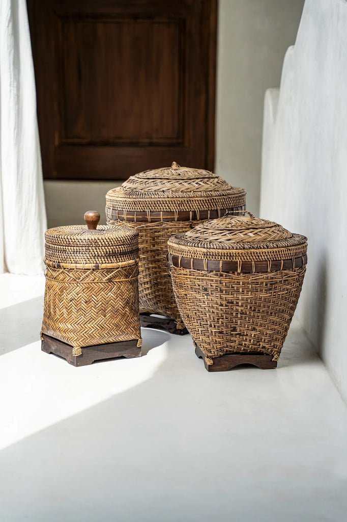 The "Colonial" Storage Basket - Natural Brown - M - Balinaya