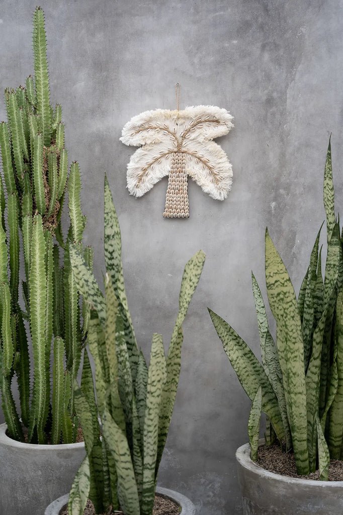 The Cotton & Shells Palm Tree - White Natural - Balinaya