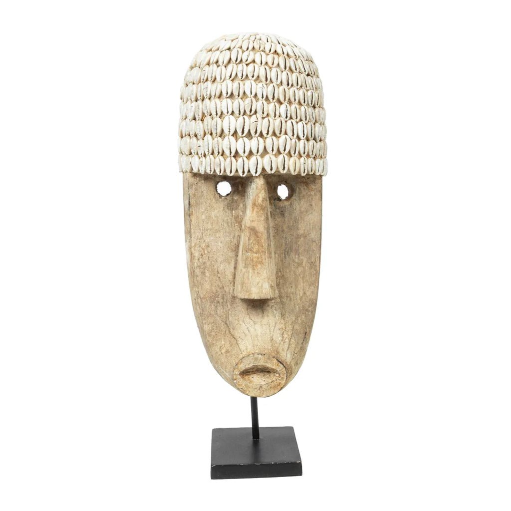 The Cowrie Mask on Stand - Large - Balinaya