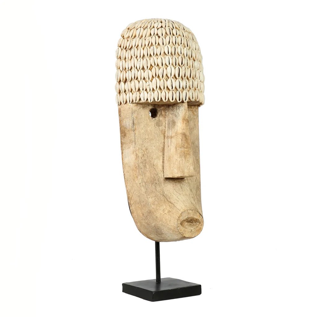 The Cowrie Mask on Stand - Large - Balinaya