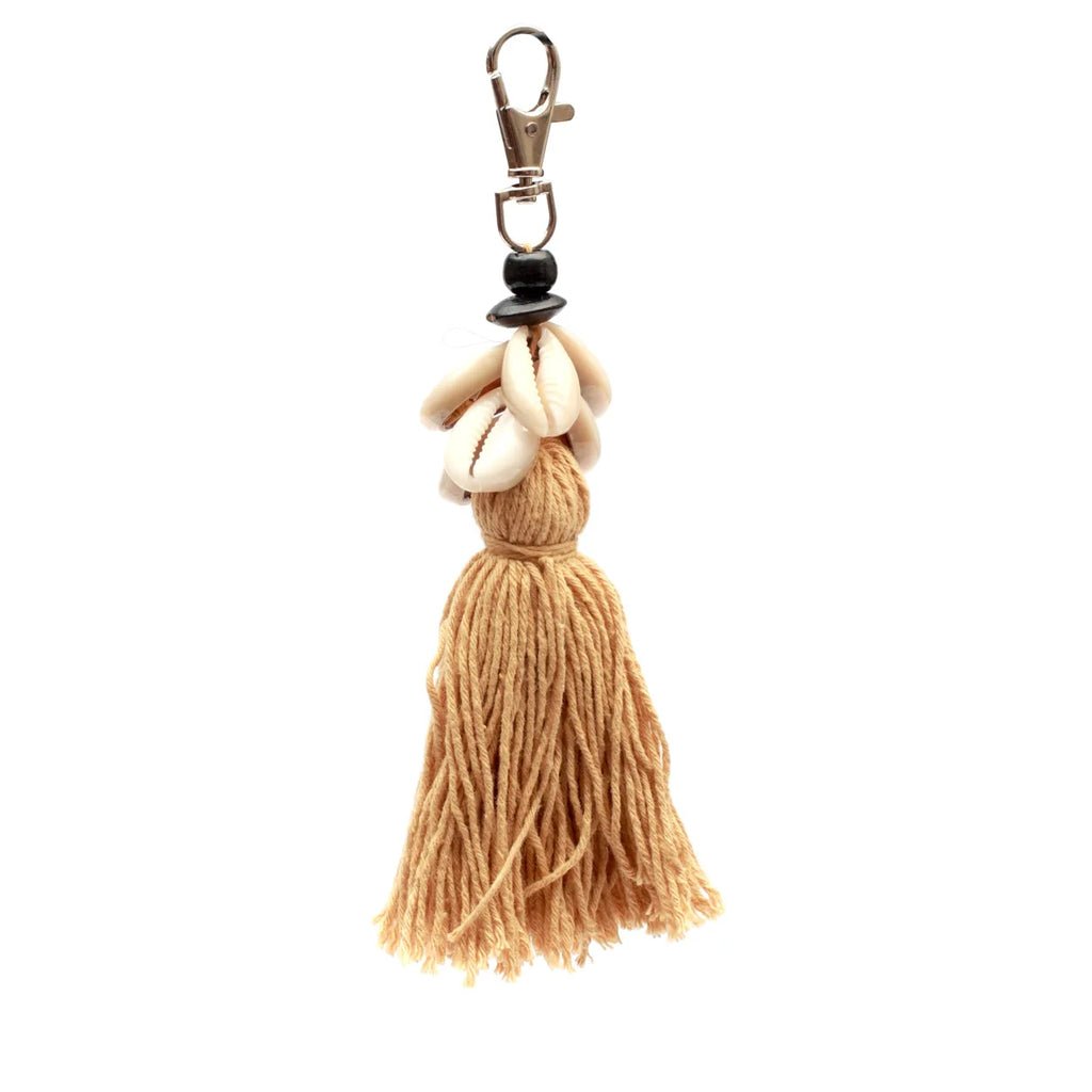 The Cowrie Tassel Keychain - Mocha - Balinaya