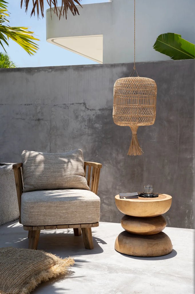 The "Dumpling" Pendant and Floor Lamp - Natural - L - Balinaya