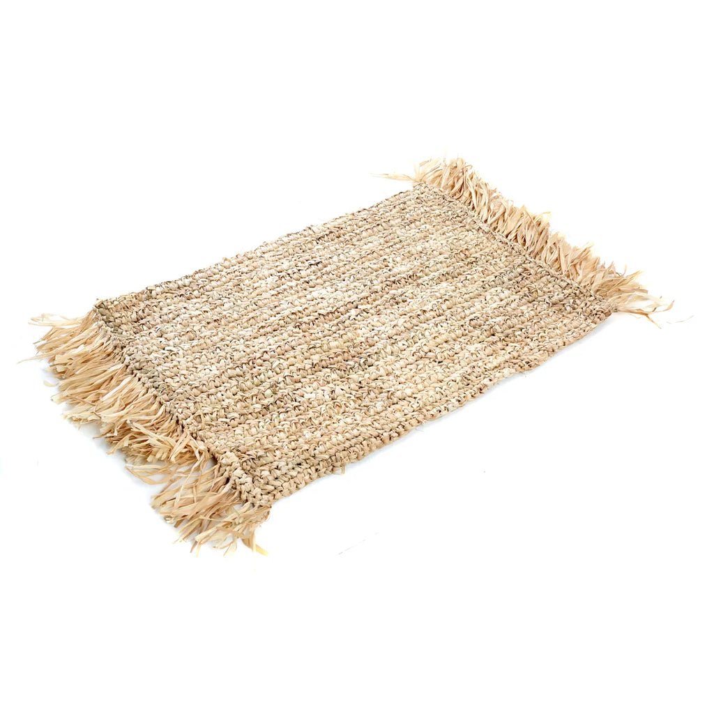 The "Fringe" Raffia Placemat Rectangle - Natural - Balinaya