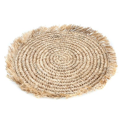 The "Fringe" Raffia Placemat Round - Natural - Balinaya