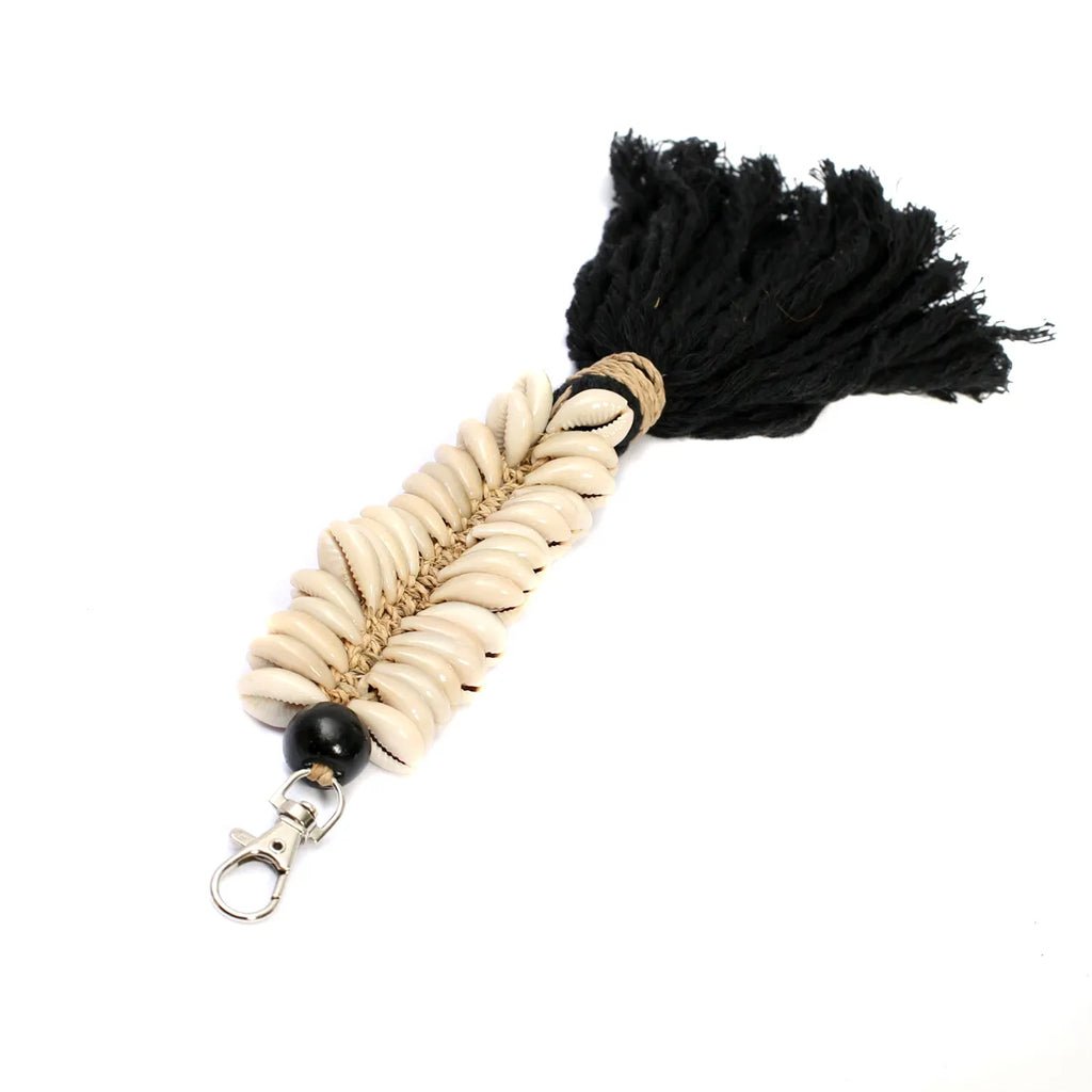 The Macrame Fishbone Keychain - Black - Balinaya