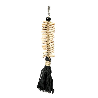 The Macrame Fishbone Keychain - Black - Balinaya