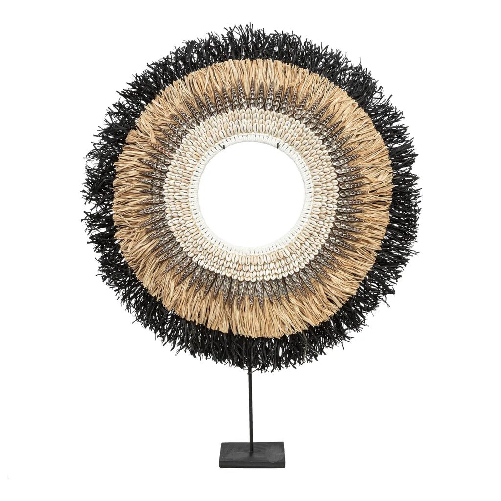 The "Mojo" Raffia on Stand - Natural Black - Balinaya