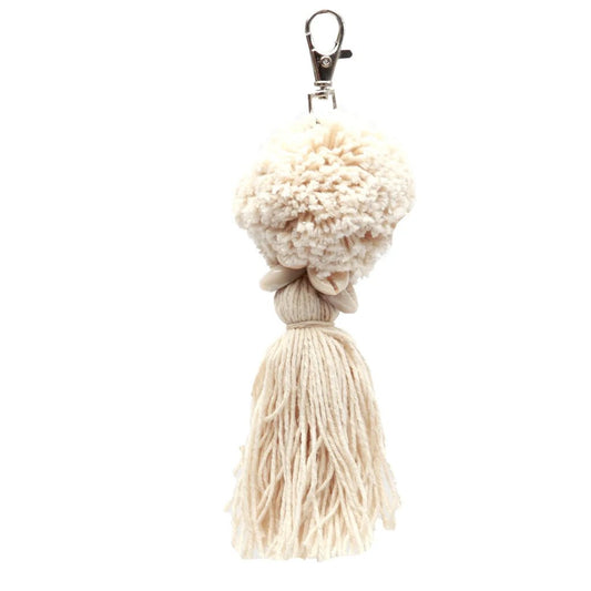 The "Pompom" Keychain - White - Balinaya