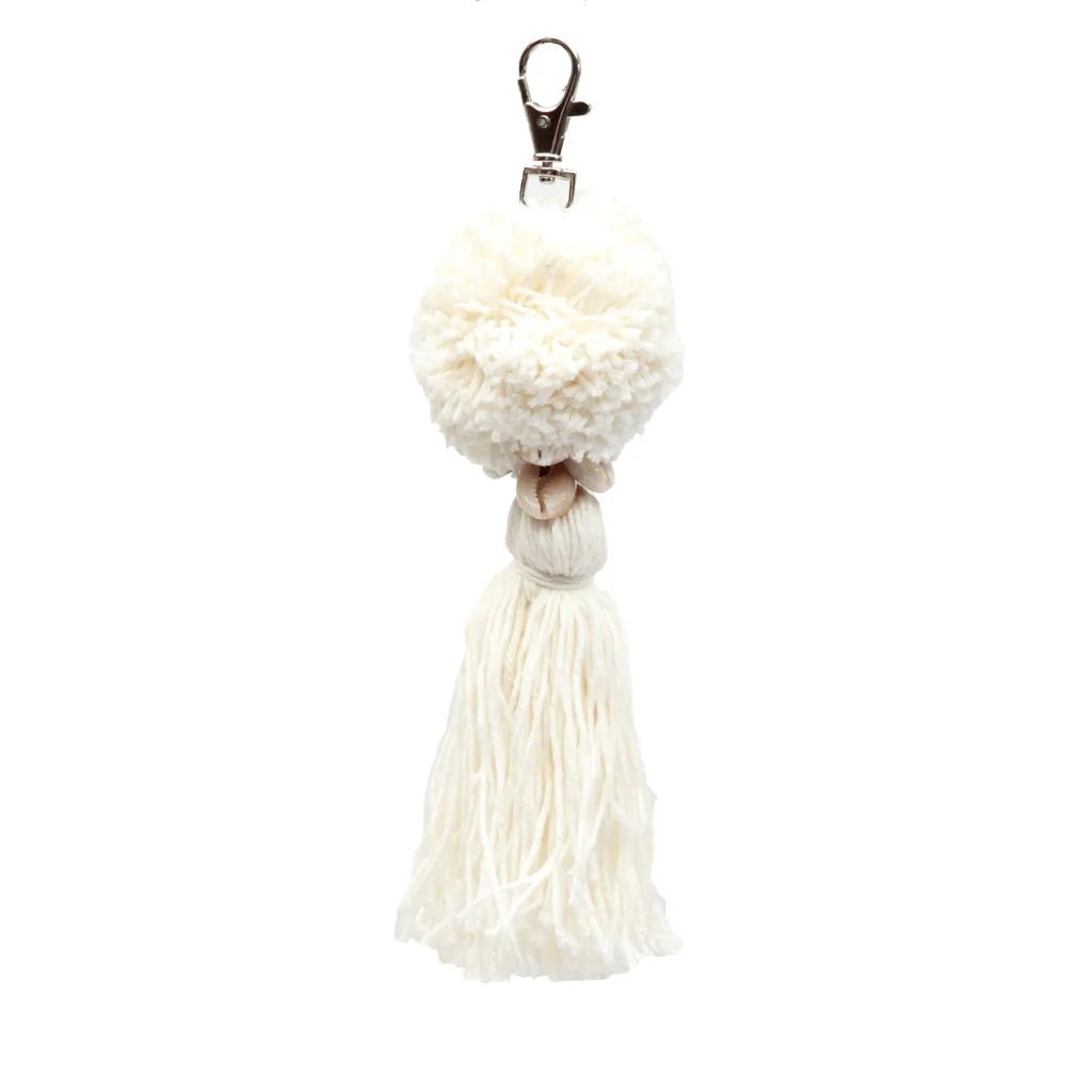 The "Pompom" Keychain - White - Balinaya