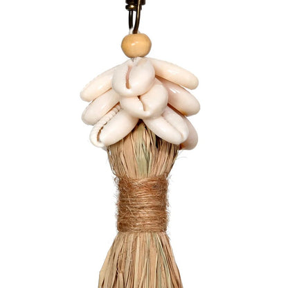 The Raffia Cowrie Shell Keychain - Balinaya