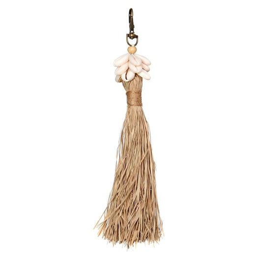 The Raffia Cowrie Shell Keychain - Balinaya