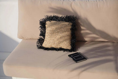 The Raffia Cushion Cover - Natural Black - 40x40 - Balinaya