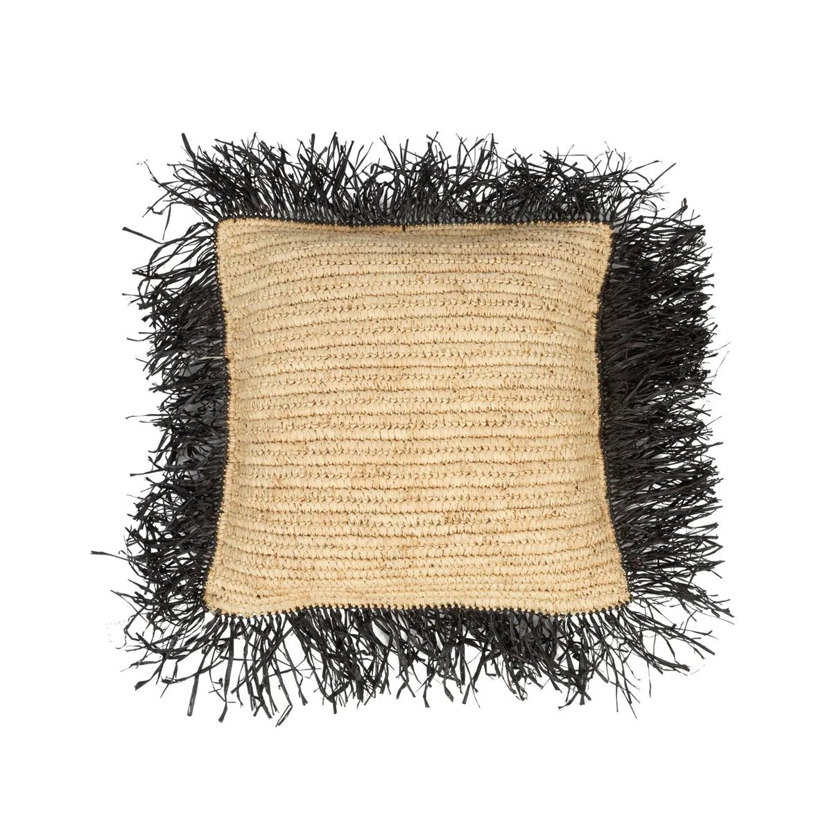 The Raffia Cushion Cover - Natural Black - 40x40 - Balinaya