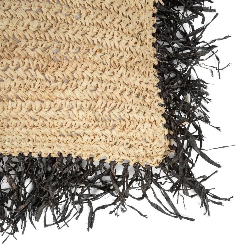 The Raffia Cushion Cover - Natural Black - 60x60 - Balinaya