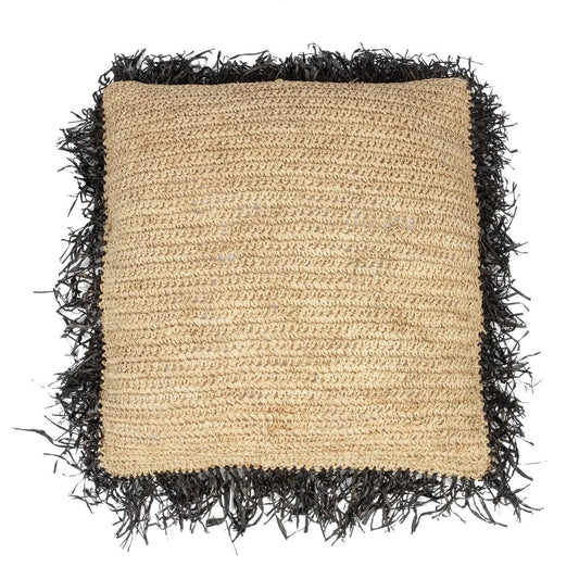 The Raffia Cushion Cover - Natural Black - 60x60 - Balinaya