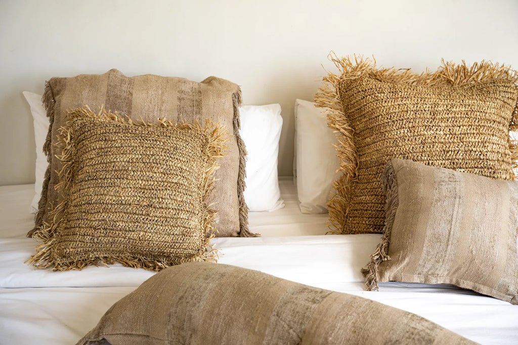 The Raffia Cushion Cover - Square - Natural - 40x40 - Balinaya