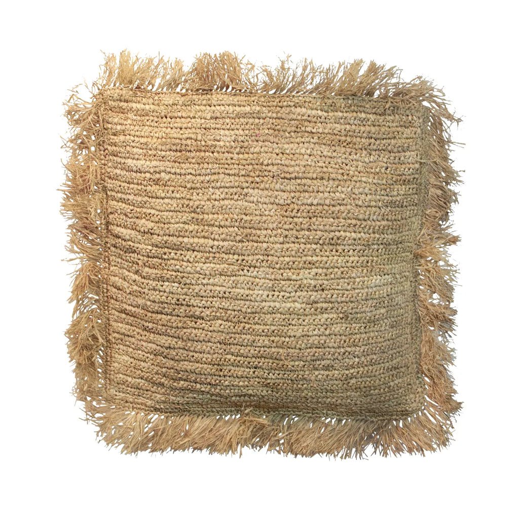 The Raffia Cushion Cover - Square - Natural - 60x60 - Balinaya