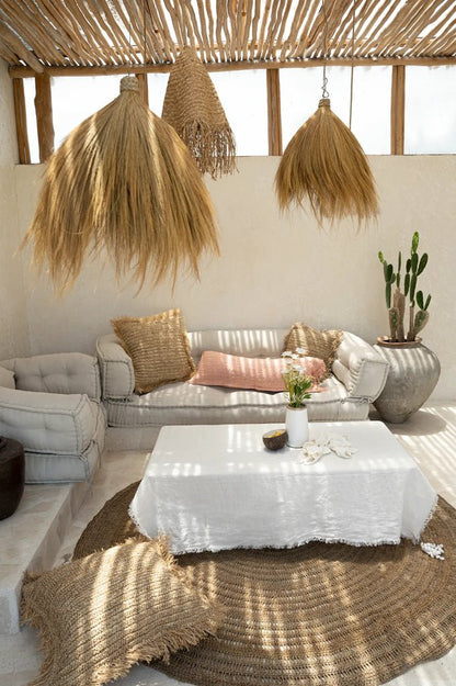 The Raffia Cushion Cover - Square - Natural - 60x60 - Balinaya