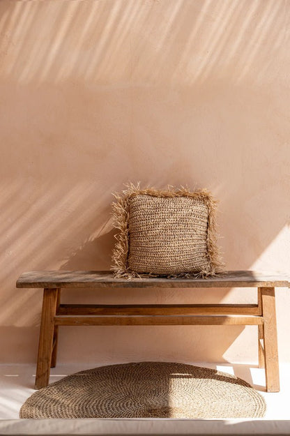 The Raffia Cushion Cover - Square - Natural - 60x60 - Balinaya