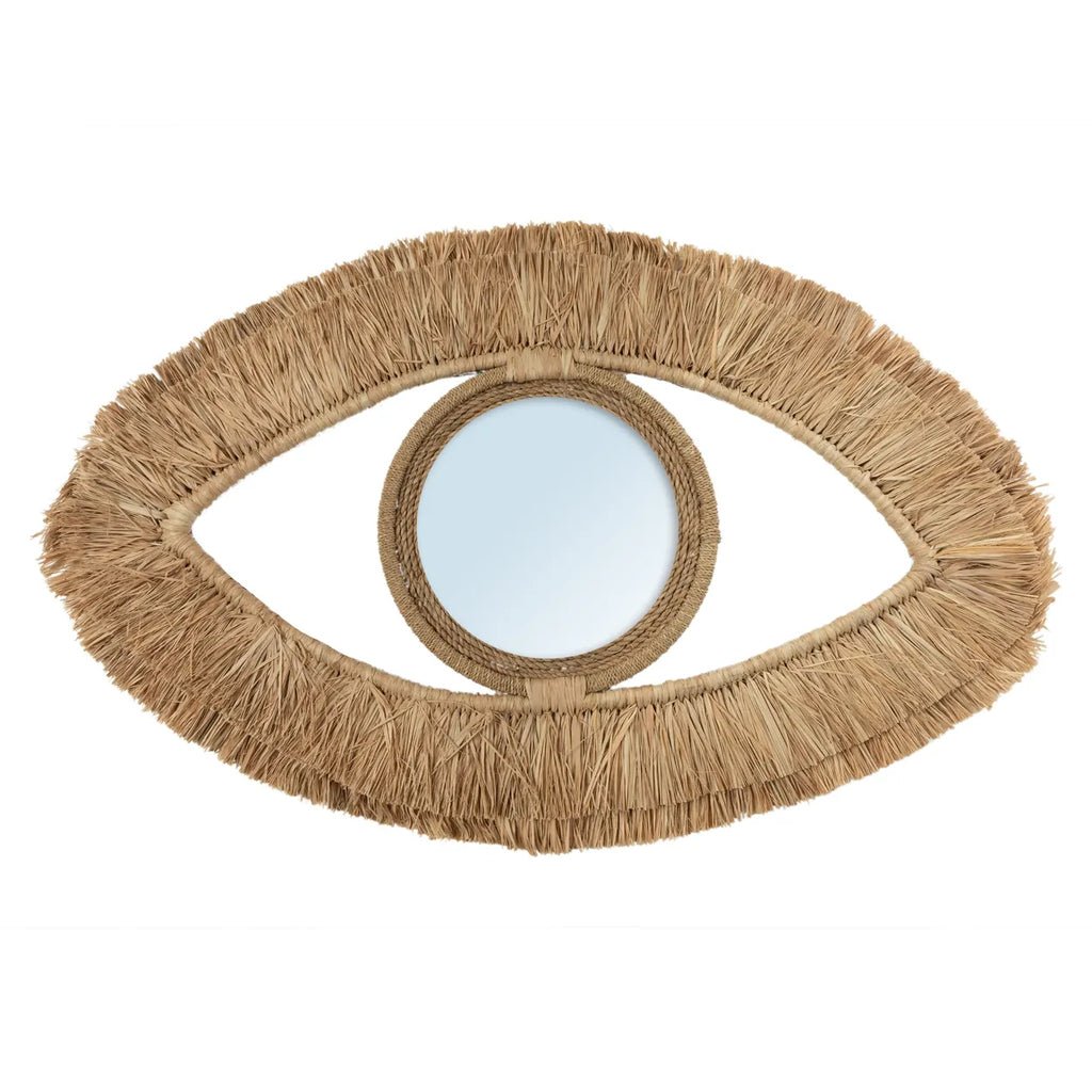 The Raffia Eye Mirror - Natural - M - Balinaya