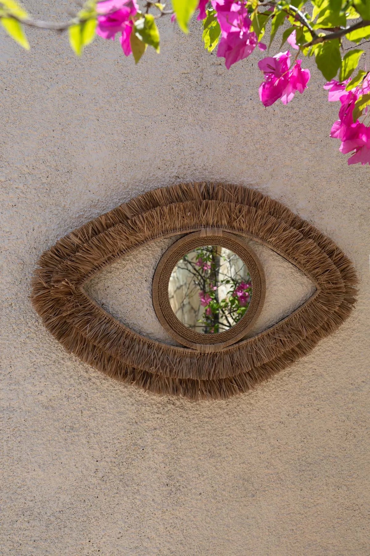 The Raffia Eye Mirror - Natural - M - Balinaya