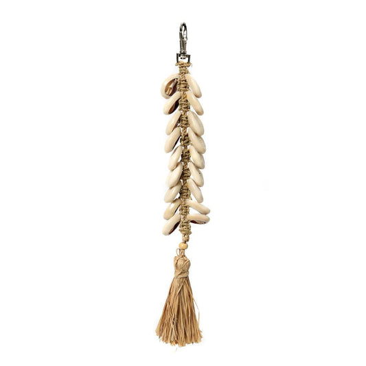 The Raffia Fishbone Keychain - Natural White - Balinaya