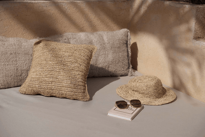 The Raffia Flores Cushion Cover - Natural - 40x40 - Balinaya