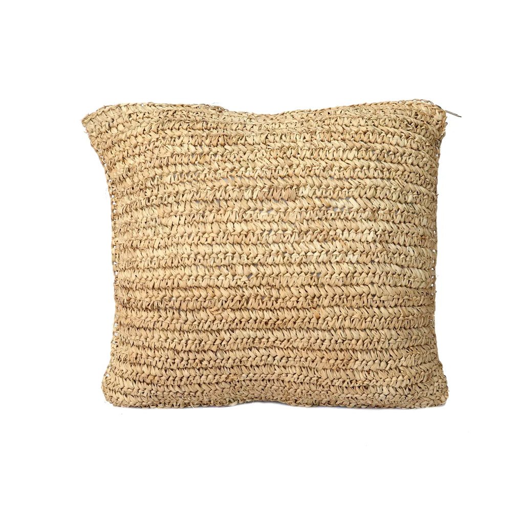 The Raffia Flores Cushion Cover - Natural - 40x40 - Balinaya