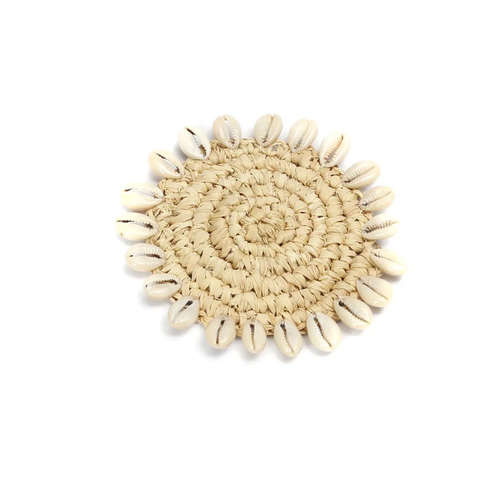 The Raffia Shell Coaster - Natural - Balinaya