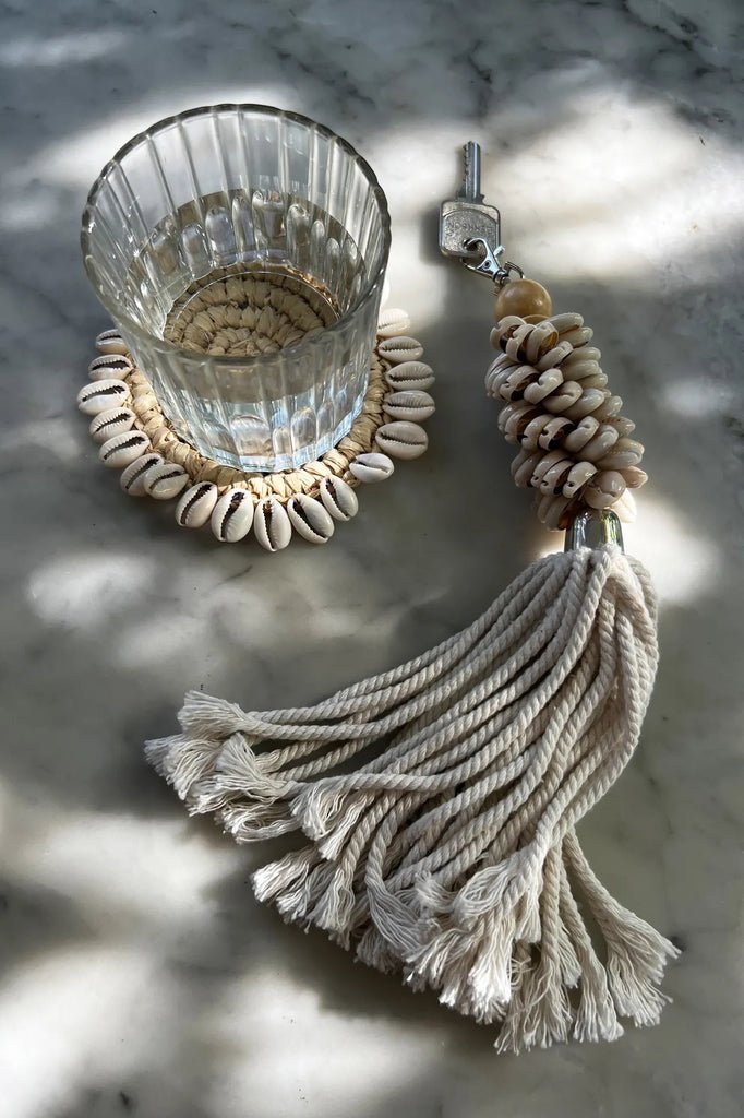 The Raffia Shell Coaster - Natural - Balinaya