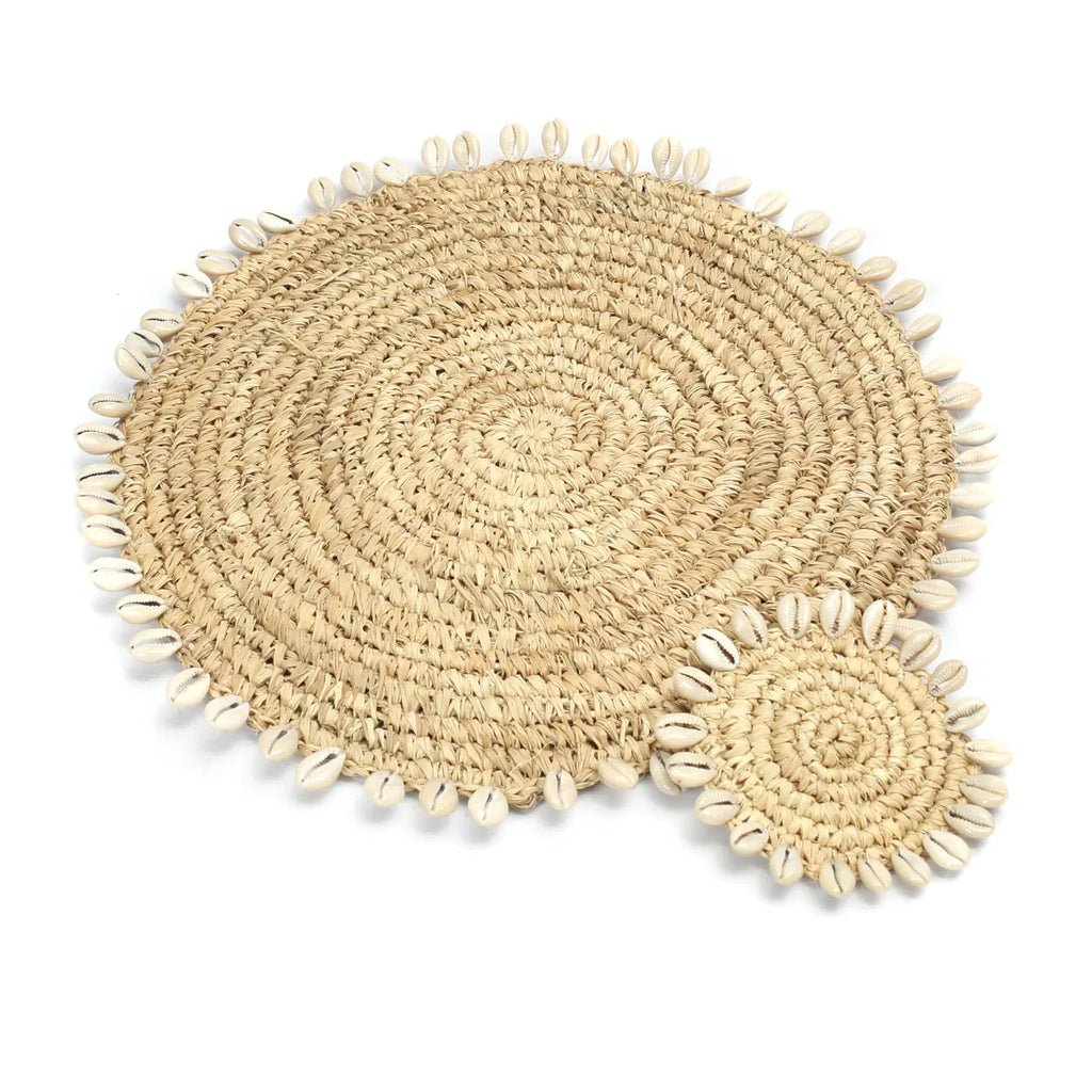 The Raffia Shell Coaster - Natural - Balinaya