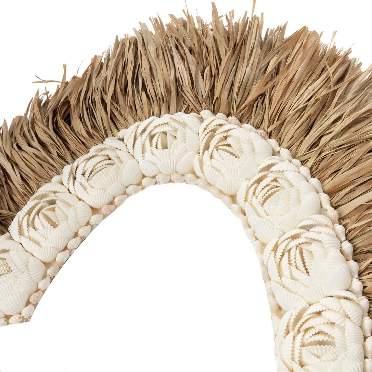 The Raffia Shell Heart - Natural White - L - Balinaya