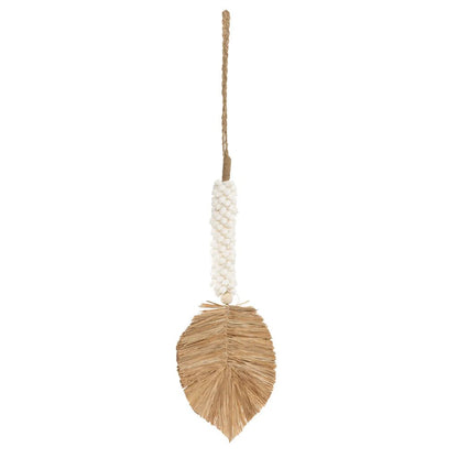 The Raffia & Shells Hanging Decoration - White Natural - Balinaya