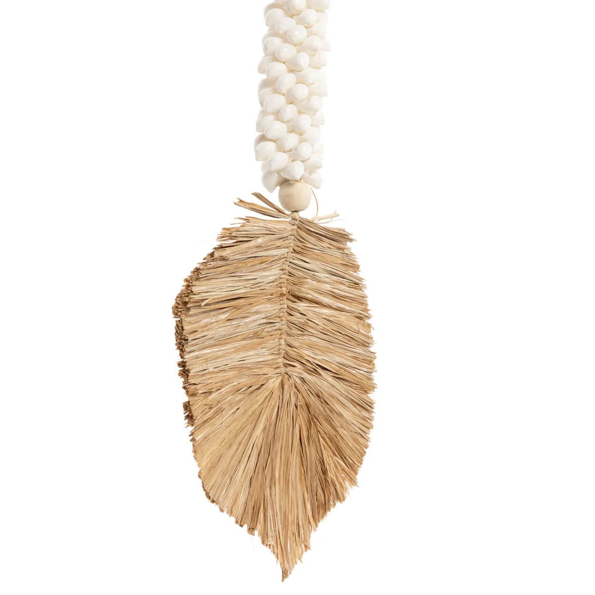 The Raffia & Shells Hanging Decoration - White Natural - Balinaya