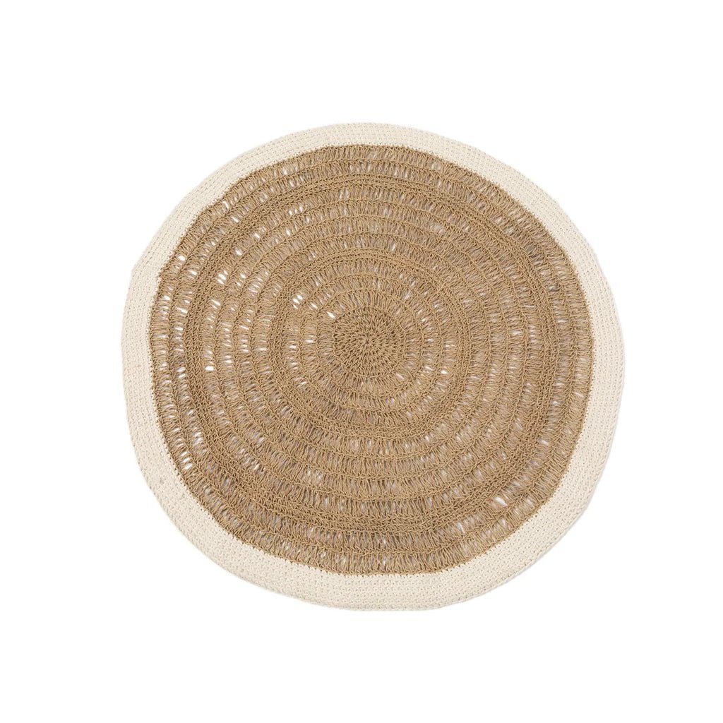 The Sea grass & Cotton Round Carpet - Natural White - 100 - Balinaya